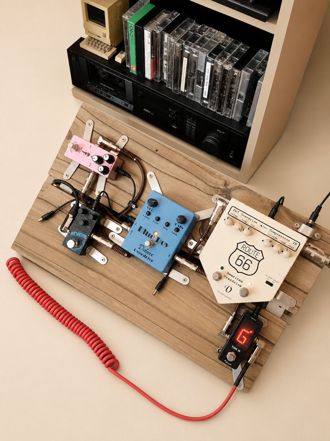 Custom Handmade Wooden Guitar Pedalboard
