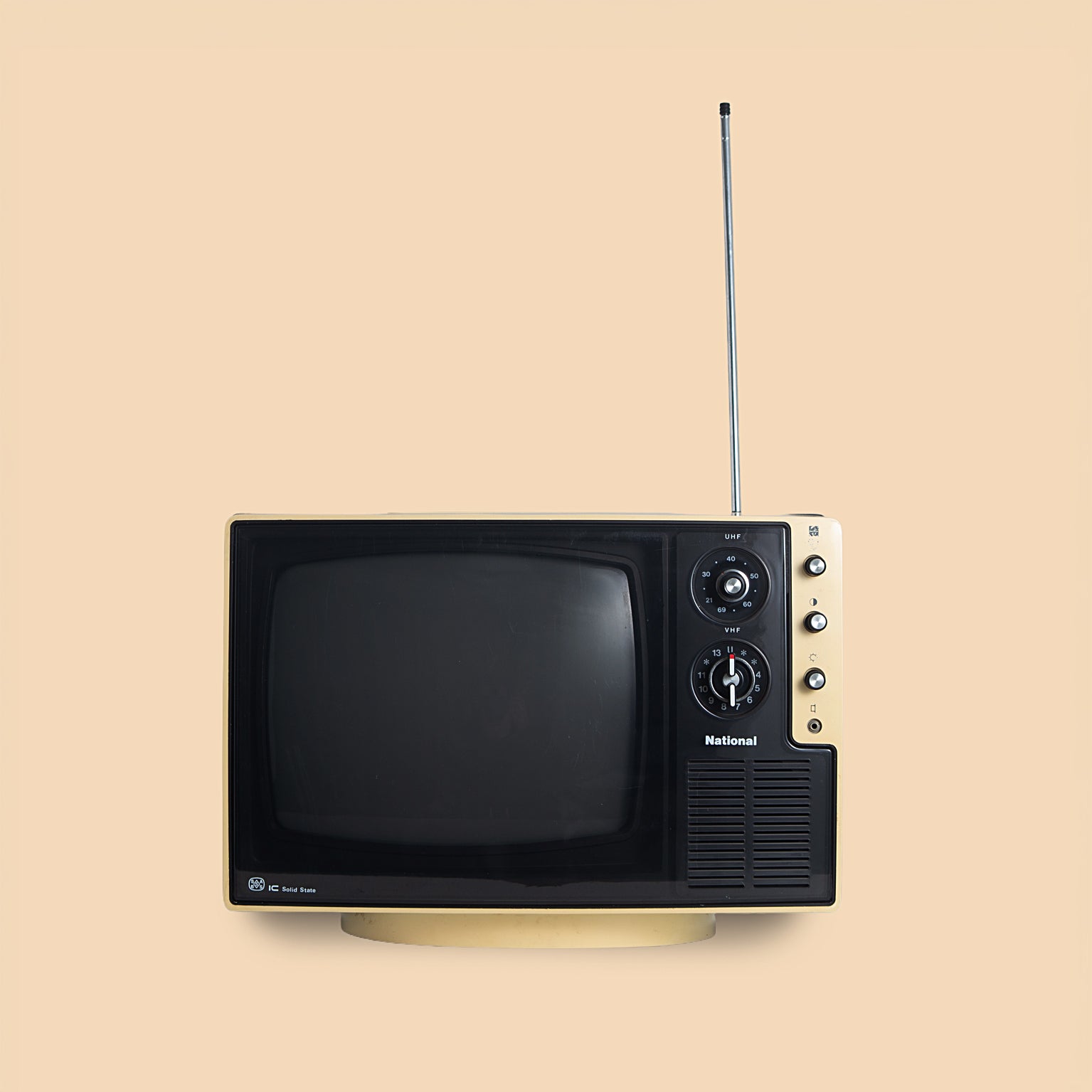 National IC Solid State Black & White Television