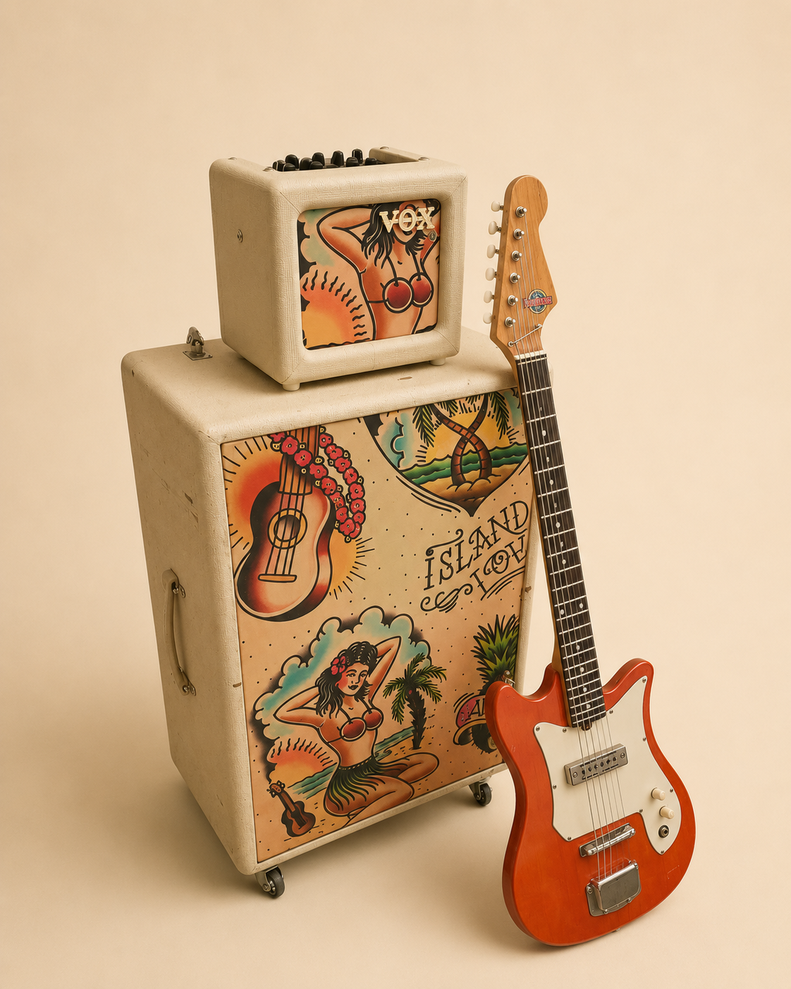 Vintage Teisco Checkmate 25 Guitar Cabinet